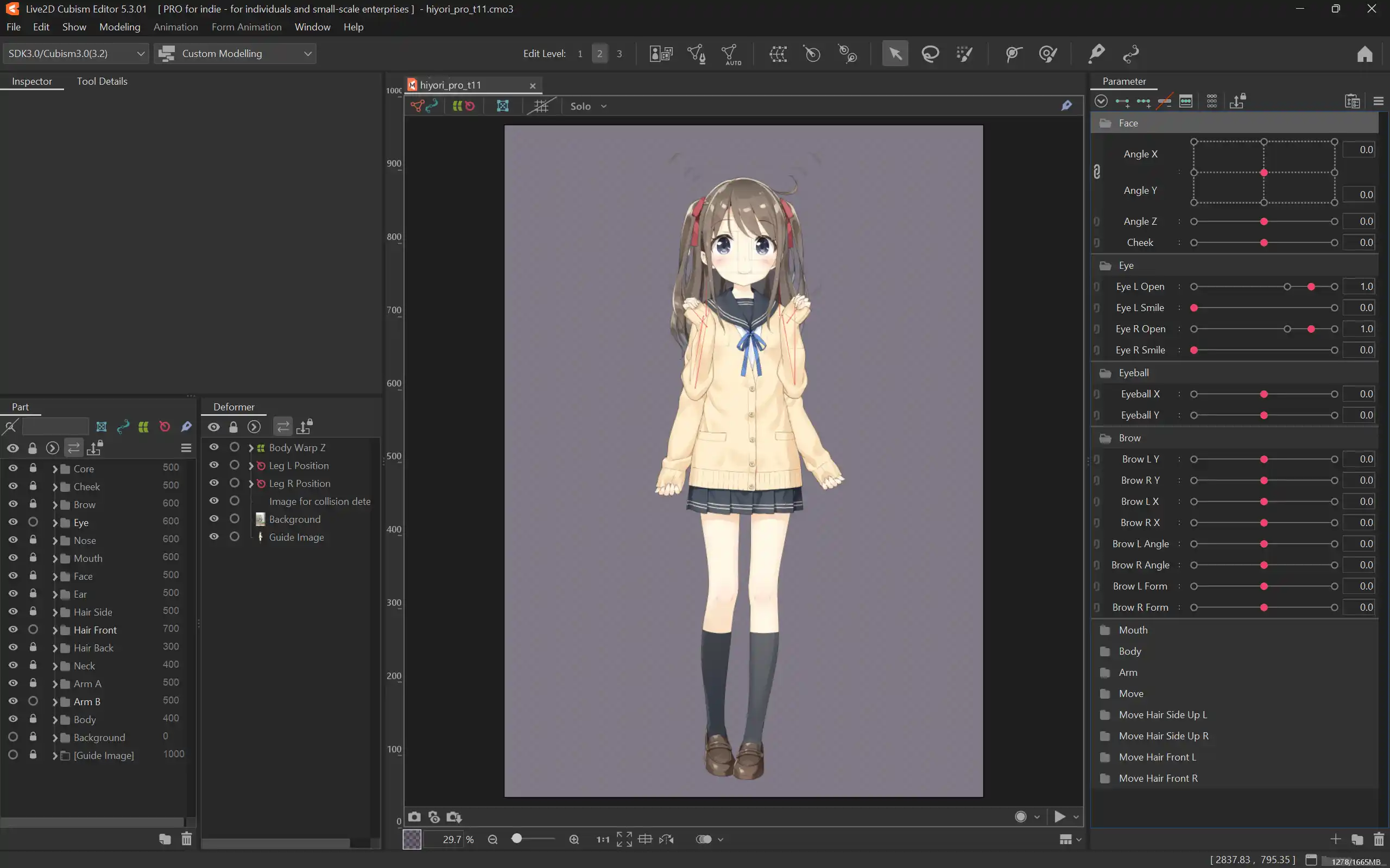 官方範例模型 Hiyori